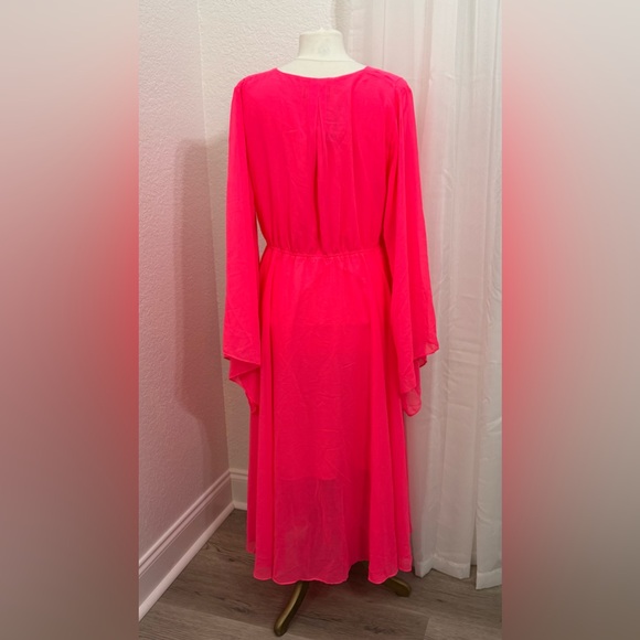 NEW MEGHAN Fabulous LOS ANGELES SUNSET MIDI DRESS - NEON PINK Size XXL NEW NWT - Picture 7 of 12